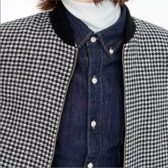 J. Crew Houndstooth Wool Bomber Jacket Size XS - Picture 4 of 11